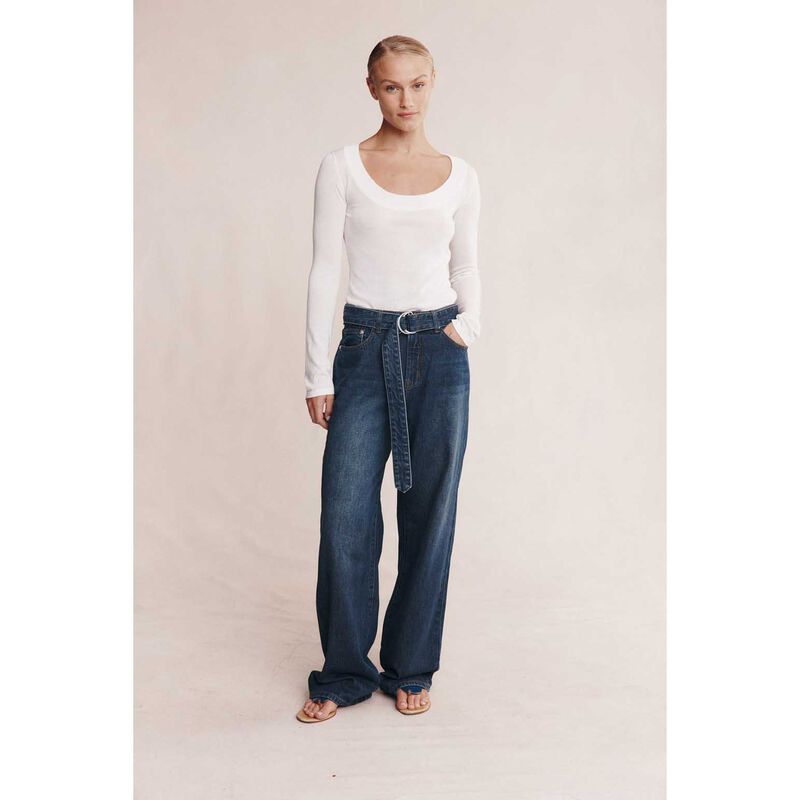 Marle Belted Wide Leg Jean image number 3